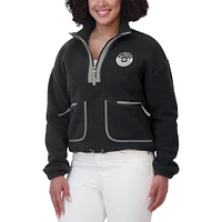 Women's WEAR by Erin Andrews  Black Los Angeles Kings Polar Fleece Half-Zip Jacket