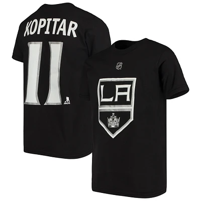 T-shirt noir avec nom et numéro de joueur des Kings Los Angeles Anze Kopitar pour jeunes