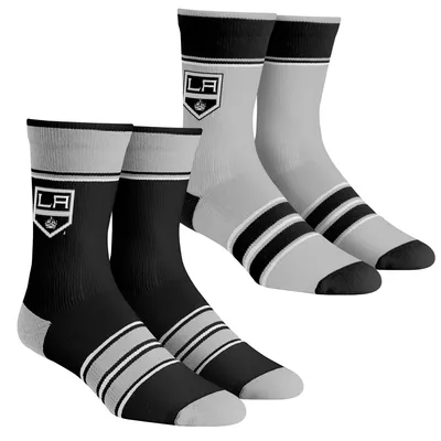 Los Angeles Kings Rock Em Socks Youth Multi-Stripe 2-Pack Team Crew Sock Set