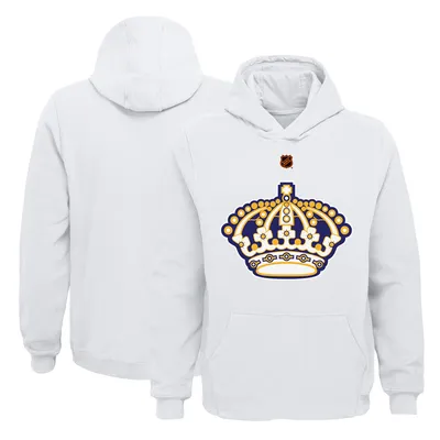 Los Angeles Kings Youth Special Edition 2.0 Primary Logo Fleece Pullover Hoodie - White