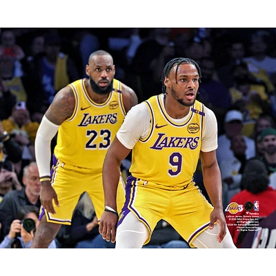 Bronny James & LeBron Los Angeles Lakers Unsigned NBA's First Father-Son Duo to Play Together Photograph