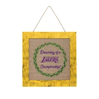 FOCO Los Angeles Lakers 12'' Enseigne en toile de jute double face