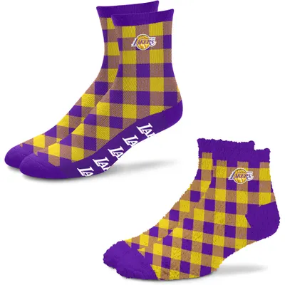Los Angeles Lakers For Bare Feet 2-Pack His & Hers Cozy Ankle Socks