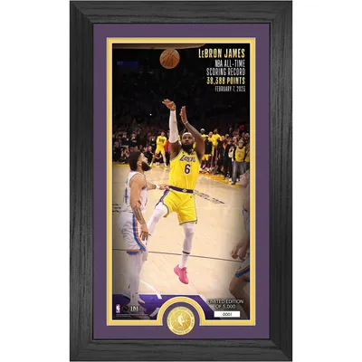 LeBron James Los Angeles Lakers Highland Mint NBA All-Time Scoring Record 12" x 20" Bronze Coin Photo Mint