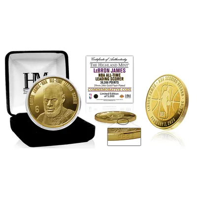 LeBron James Los Angeles Lakers Highland Mint NBA All-Time Scoring Record 39mm Gold Mint Coin