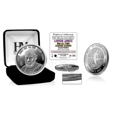 LeBron James Los Angeles Lakers Highland Mint NBA All-Time Scoring Record 39mm Silver Mint Coin