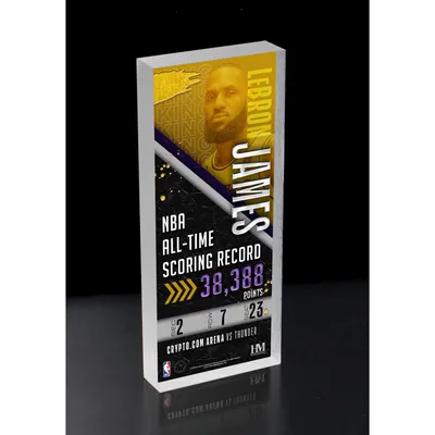 LeBron James Los Angeles Lakers Highland Mint NBA All-Time Scoring Record Ticket Acrylic 3D Block