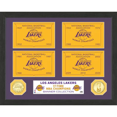 Los Angeles Lakers Highland Mint 17-Time NBA Finals Champions 18'' x 22''  Gold Coin Deluxe Banner Collection