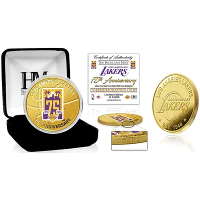 Los Angeles Lakers Highland Mint NBA Anniversary 39mm Gold Mint Coin