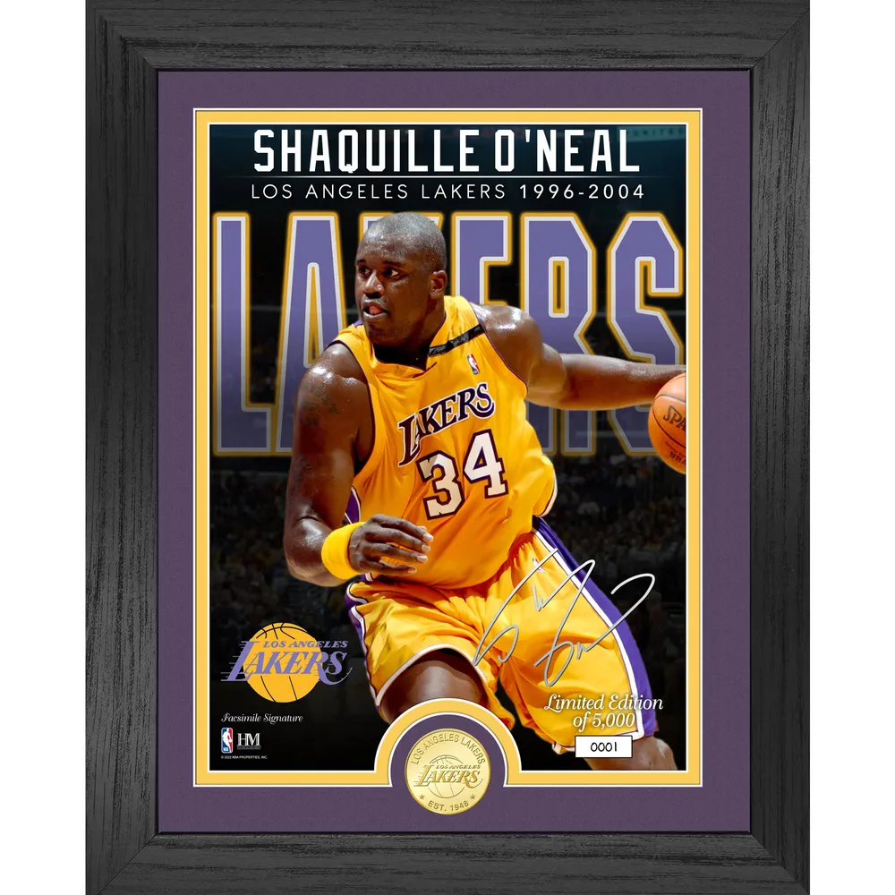 Highland Mint Shaquille O'Neal Los Angeles Lakers 13'' x 16'' Joueur retraité - Photo Mint