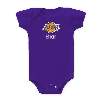 Los Angeles Lakers Infant Personalized Team Logo Bodysuit - Purple