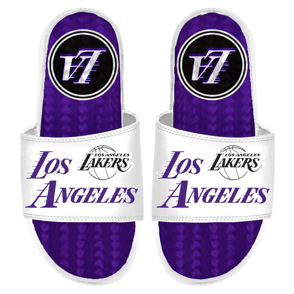 ISlide Blanc Los Angeles Lakers 2022/23 City Edition Sandales à enfiler en gel