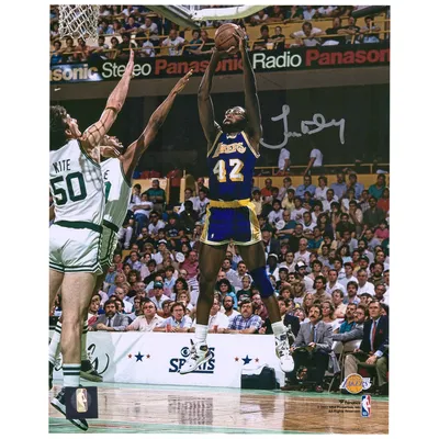 James Worthy Los Angeles Lakers Autographed Fanatics Authentic Framed 16 x  20 1987 NBA Finals Jump Shot vs. Boston Celtics Photograph