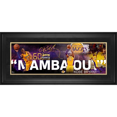 Kobe Bryant Los Angeles Lakers Framed 10" x 30" Mamba Out Collage