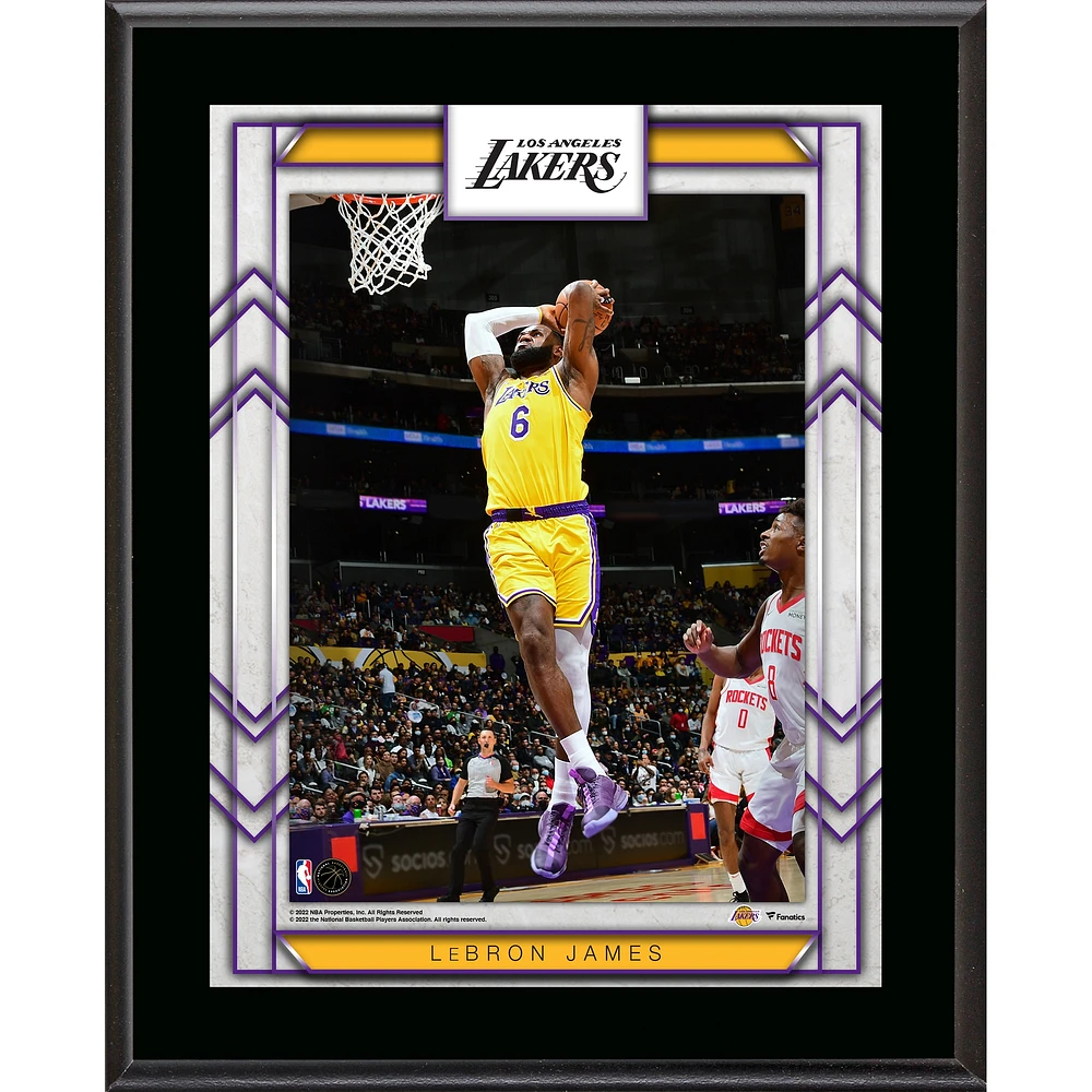Plaque de joueur sublimée LeBron James Los Angeles Lakers 10,5" x 13"