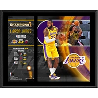 Plaque de joueur sublimée LeBron James Los Angeles Lakers 12" x 15" Champions de la finale NBA 2020
