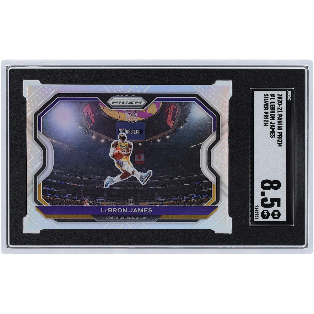 Carte Panini Prizm Silver Prizm #1 SGC 8.5 authentifiée des Los Angeles Lakers de LeBron James 2020-21