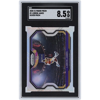 Carte Panini Prizm Silver Prizm #1 SGC 8.5 authentifiée des Los Angeles Lakers de LeBron James 2020-21