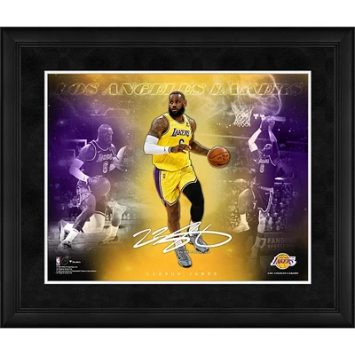 Collage de signatures en fac-similé de LeBron James Los Angeles Lakers 16" x 20" encadré des stars du jeu