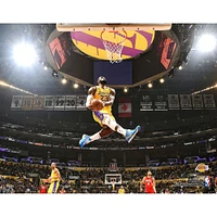 LeBron James Los Angeles Lakers Unsigned Dunk Against Houston Rockets Photograph