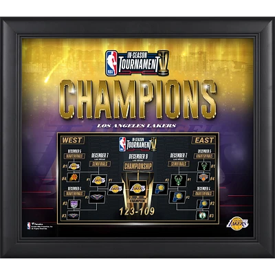Collage encadré 15" x 17" des champions du tournoi NBA de la saison 2023 des Los Angeles Lakers