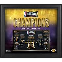 Collage encadré 15" x 17" des champions du tournoi NBA de la saison 2023 des Los Angeles Lakers