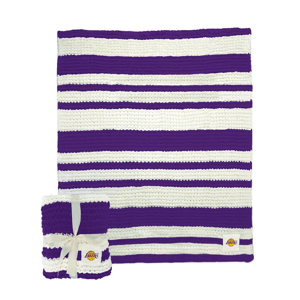 Couverture en tricot torsadé Los Angeles Lakers 50" x 60"