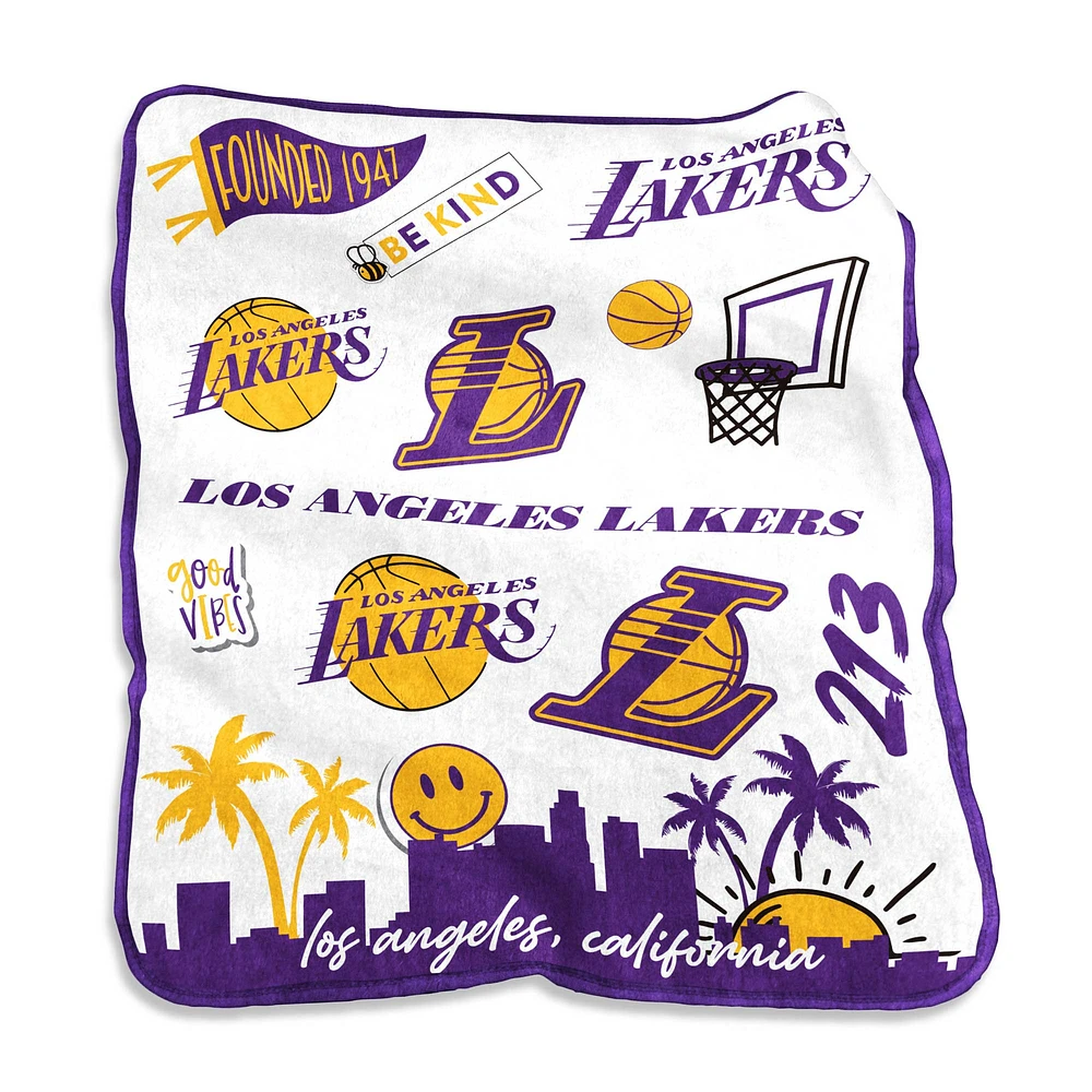 Couverture en peluche Native Raschel Los Angeles Lakers 50'' x 60''