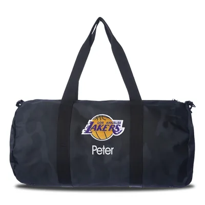 Los Angeles Lakers Navy Camo Print Personalized Duffel Bag