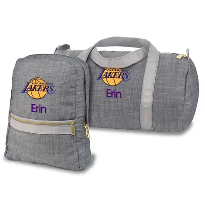 Los Angeles Lakers Personalized Small Backpack and Duffle Bag Set