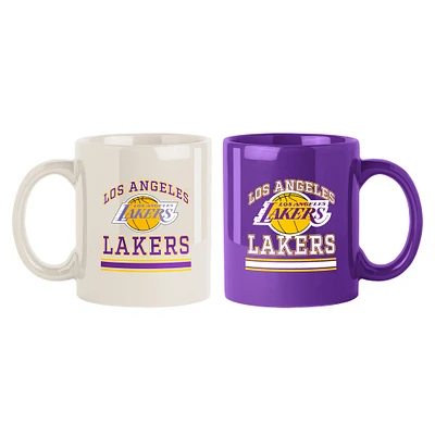 Lot de deux tasses colorées de 15 oz des Los Angeles Lakers