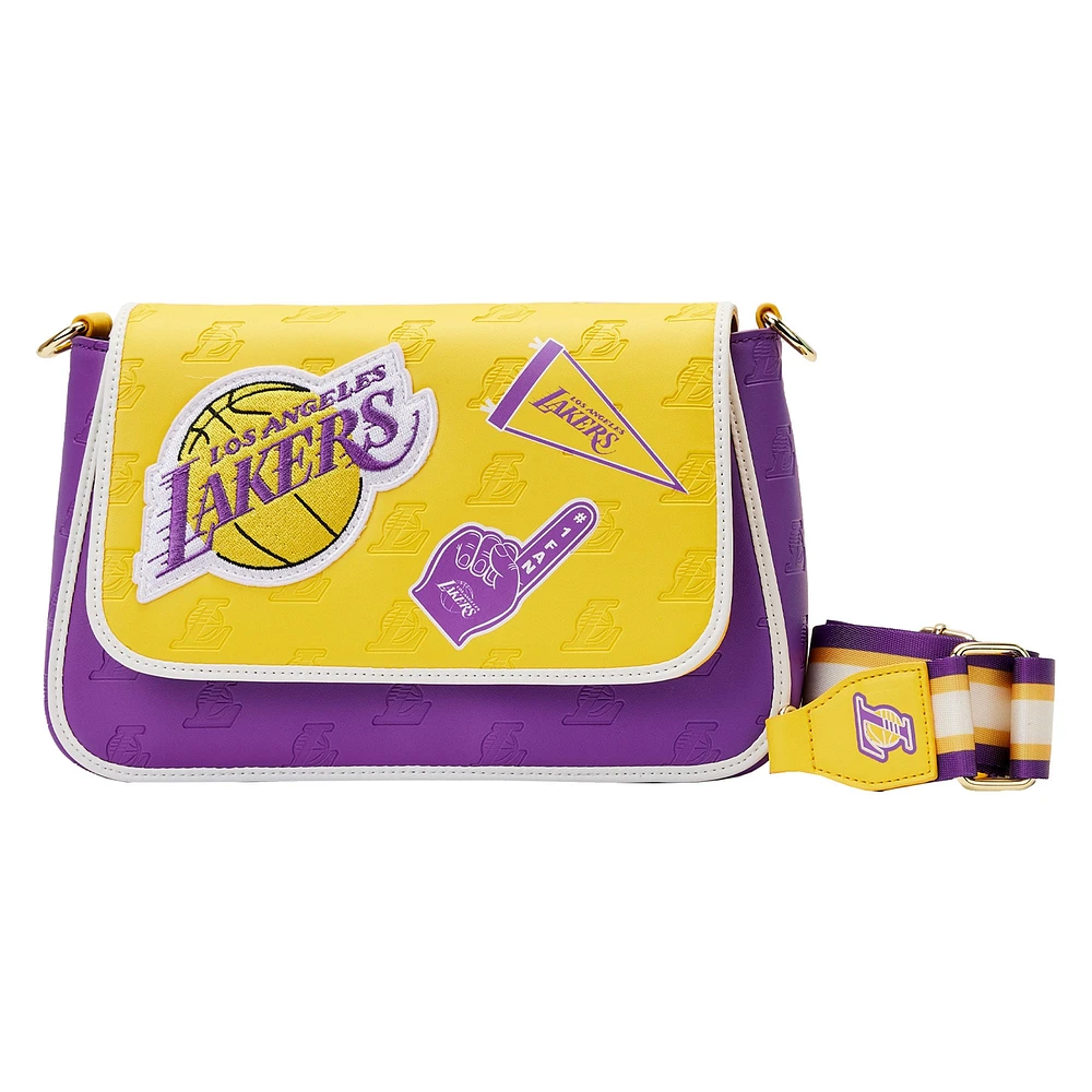 Loungefly Los Angeles Lakers Patch Icons Crossbody Bag