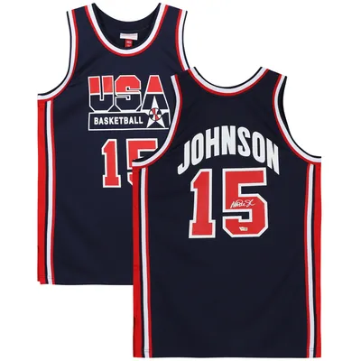 Men's Mitchell & Ness Magic Johnson Navy USA Basketball Home 1992 Dream Team Authentic Jersey