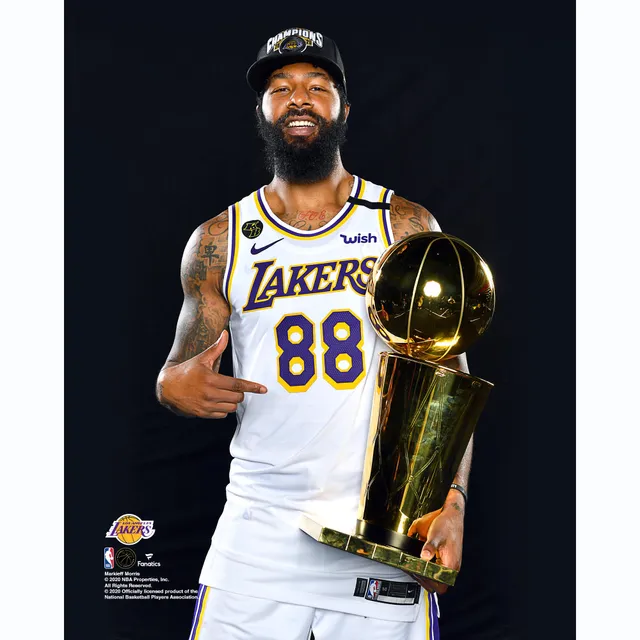 Anthony Davis Los Angeles Lakers Unsigned 2020 NBA Finals Champions Holding Finals Trophy Photograph