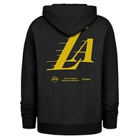 Men's '47  Black Los Angeles Lakers 2024/25 City Edition Double Crossover Foundation Pullover Hoodie