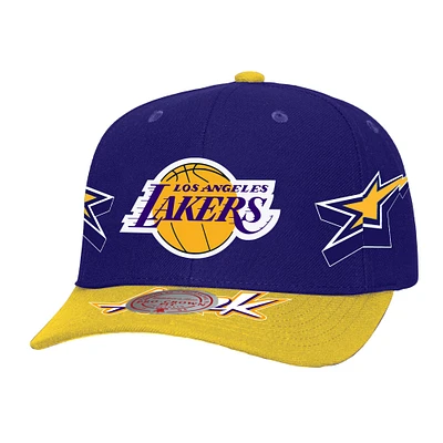 Casquette ajustable pour homme Mitchell & Ness Los Angeles Lakers AS2K Stars Pro Crown violet/or