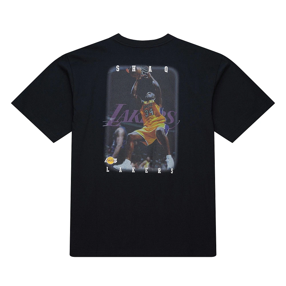 T-shirt Mitchell & Ness Shaquille O'Neal pour homme, noir, Los Angeles Lakers Hardwood Classics, NBA Legends