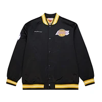 Men's Mitchell & Ness Shaquille O'Neal Black Los Angeles Lakers NBA Legends Full-Snap Satin Jacket