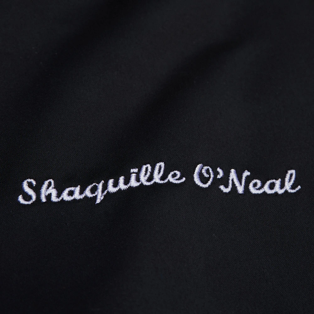 Men's Mitchell & Ness Shaquille O'Neal Black Los Angeles Lakers NBA Legends Full-Snap Satin Jacket