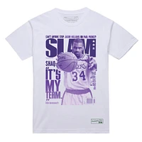 Men's Mitchell & Ness Shaquille O'Neal White Los Angeles Lakers SLAM Gradient T-Shirt