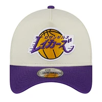 Men's New Era  Cream Los Angeles Lakers Hyperfly A-Frame 9FORTY Adjustable Hat