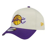 Men's New Era  Cream Los Angeles Lakers Hyperfly A-Frame 9FORTY Adjustable Hat
