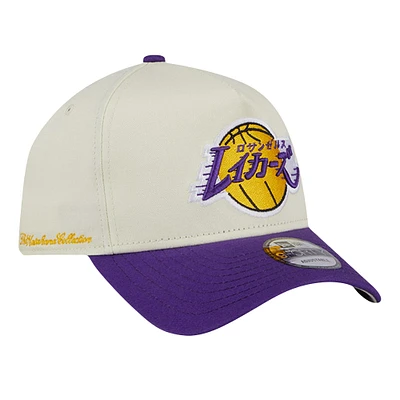 Men's New Era  Cream Los Angeles Lakers Hyperfly A-Frame 9FORTY Adjustable Hat