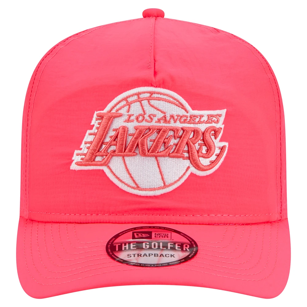Men's New Era Pink Los Angeles Lakers Injection Everyday Golfer Adjustable Hat