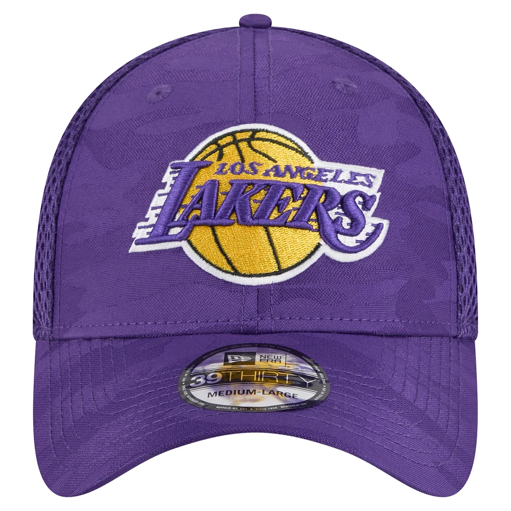 Men's New Era  Purple Los Angeles Lakers Subtle Camo 39THIRTY Flex Hat