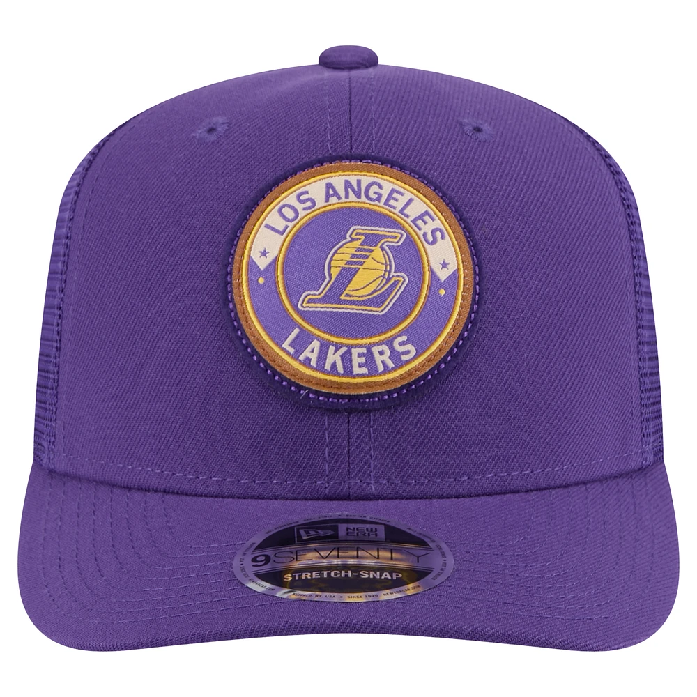 Men's New Era  Purple Los Angeles Lakers Victory Grove Circle Patch 9SEVENTY Adjustable Hat