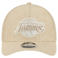 Casquette ajustable A-Frame 9FORTY tissée par injection pour homme New Era Tan Los Angeles Lakers