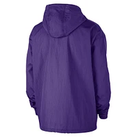 Men's Nike  Purple Los Angeles Lakers Courtside Premium Club Anorak Quarter-Zip Hoodie Jacket