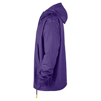 Men's Nike  Purple Los Angeles Lakers Courtside Premium Club Anorak Quarter-Zip Hoodie Jacket