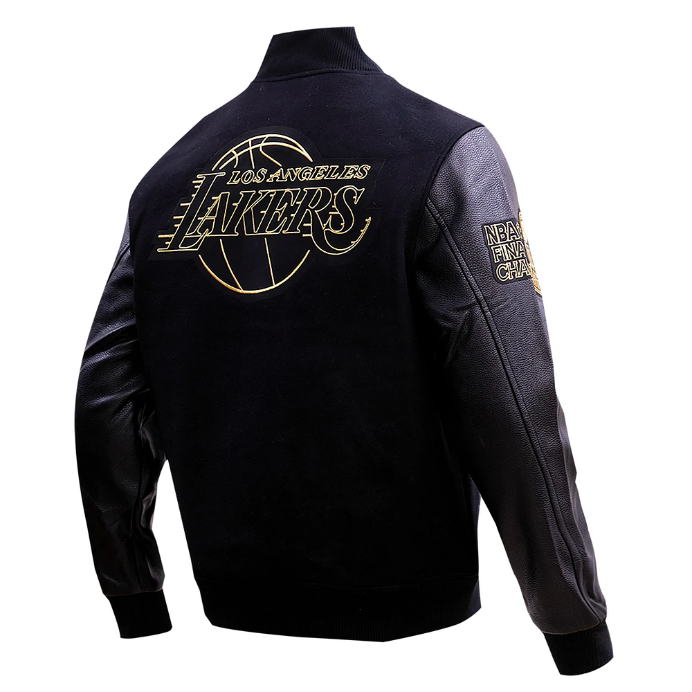 Veste Varsity entièrement zippée Pro Standard noire pour homme des Los Angeles Lakers